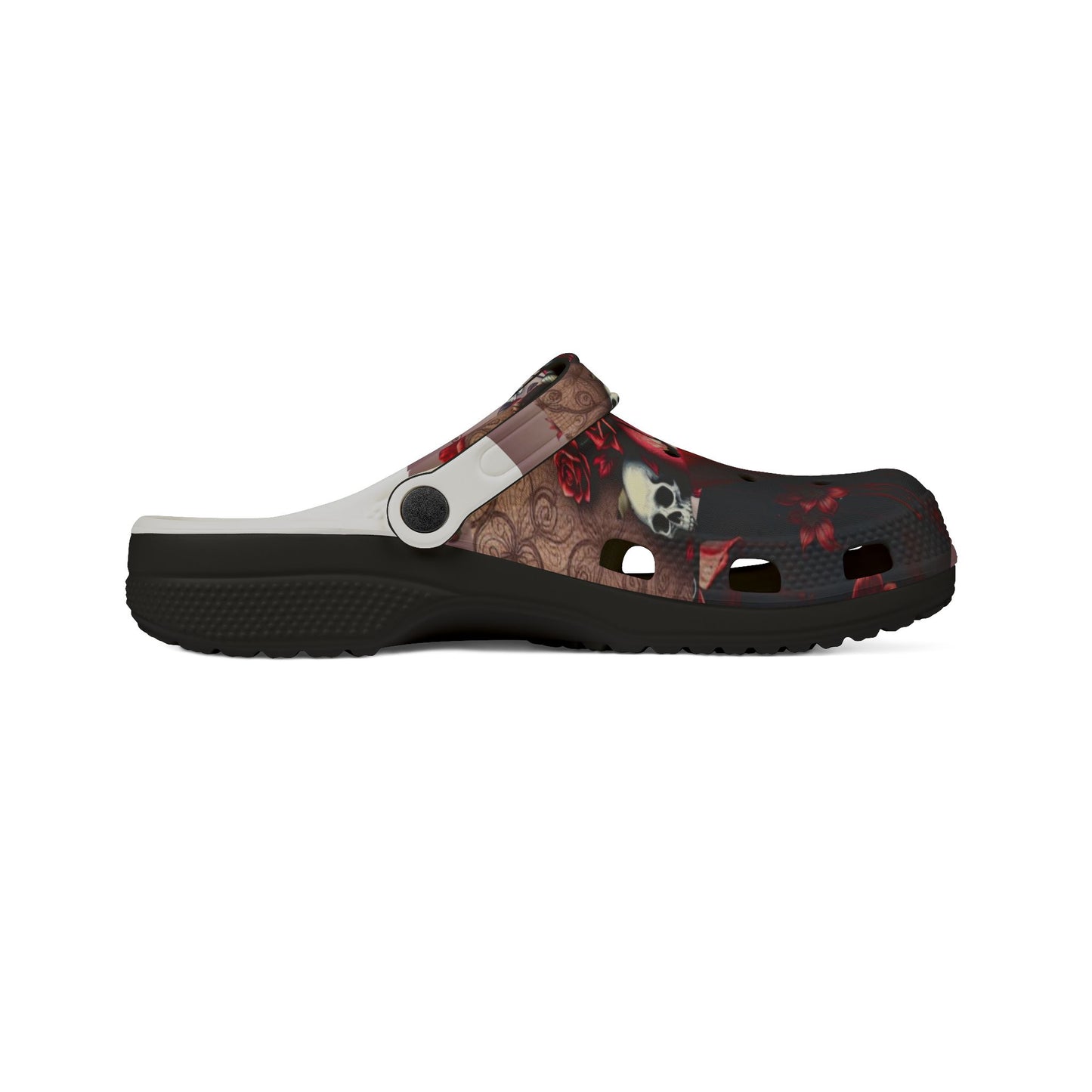 "Tangled Hearts" Gothic Floral Clogs - Trendy EVA Foam Shoes for Comfort & Style, Unique Footwear for Festivals, Parties, Everyday Wear, Skulls & Roses [...]