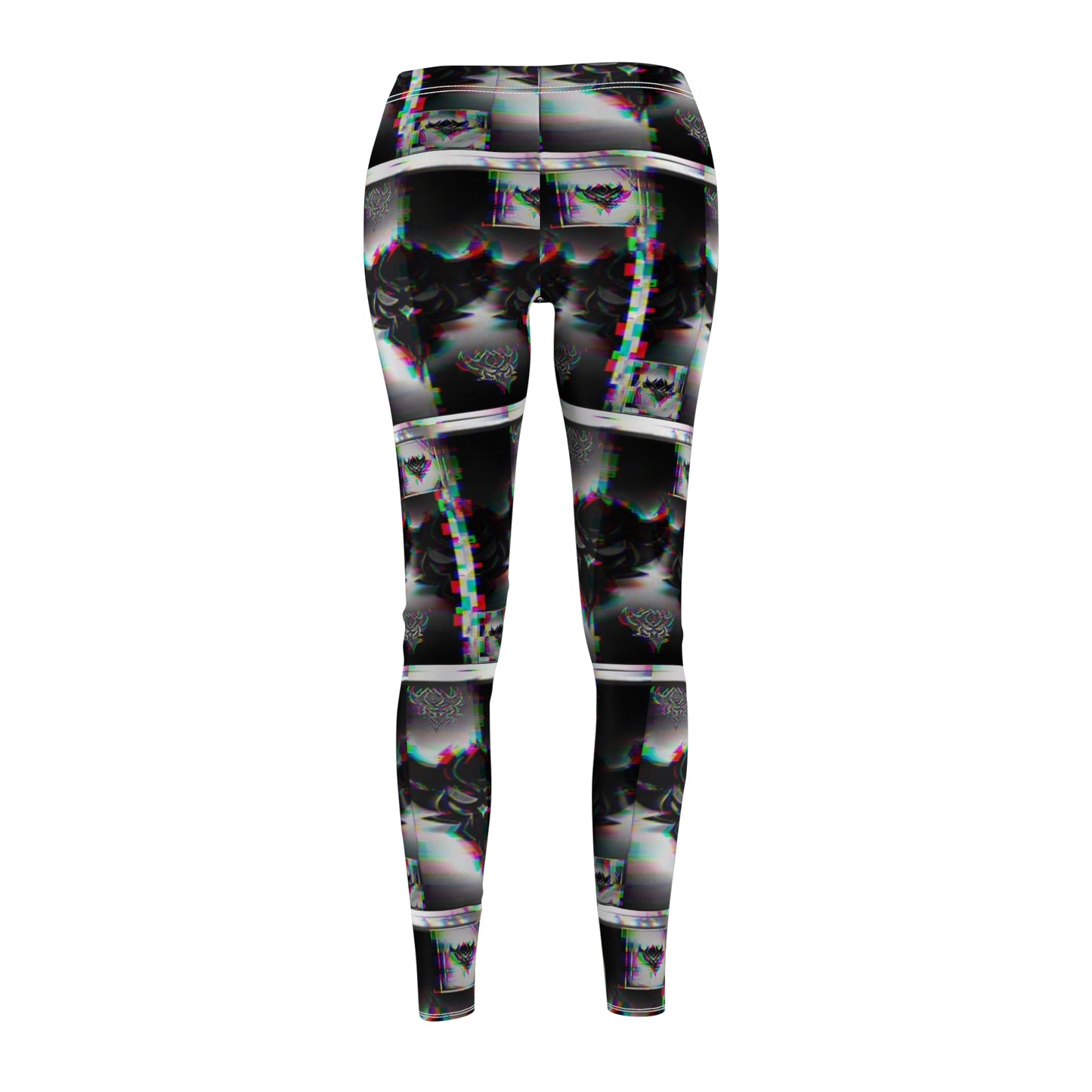 Stylish Women's AOP Leggings - Bold Black and White Design