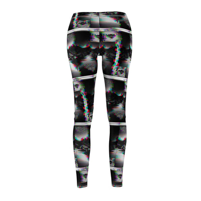 Stylish Women's AOP Leggings - Bold Black and White Design
