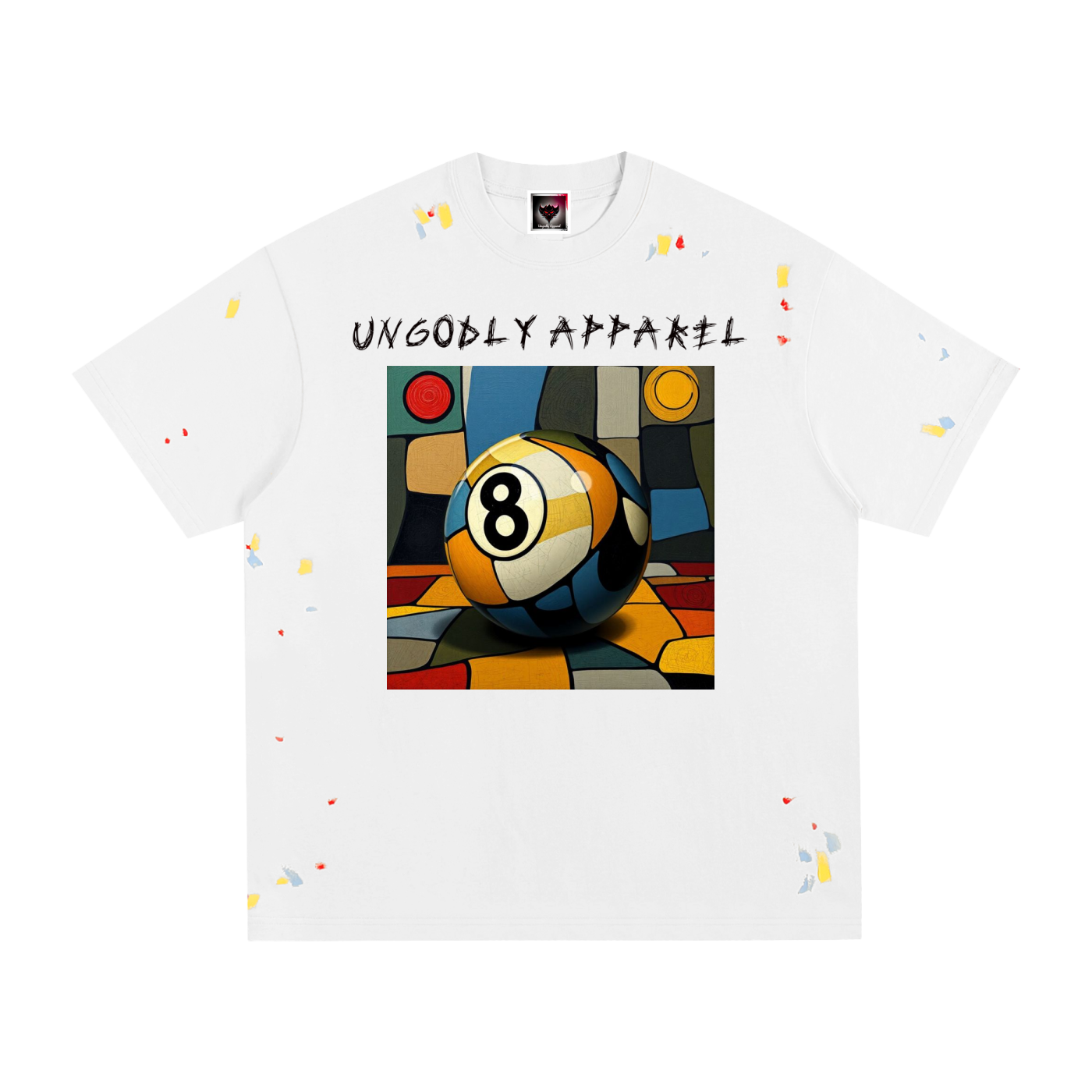 8 Ball Paint Splatter T-Shirt