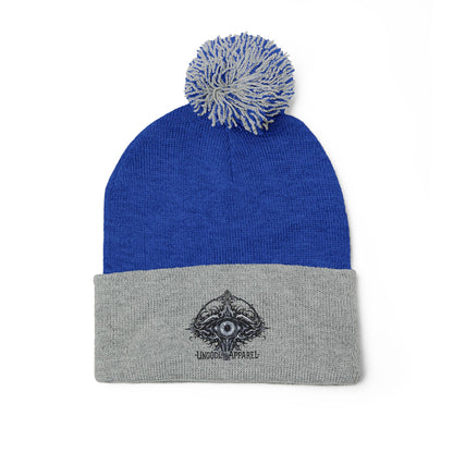 Ungodly EyeEmbroidered Eye Mandala Pom-Pom Beanie
