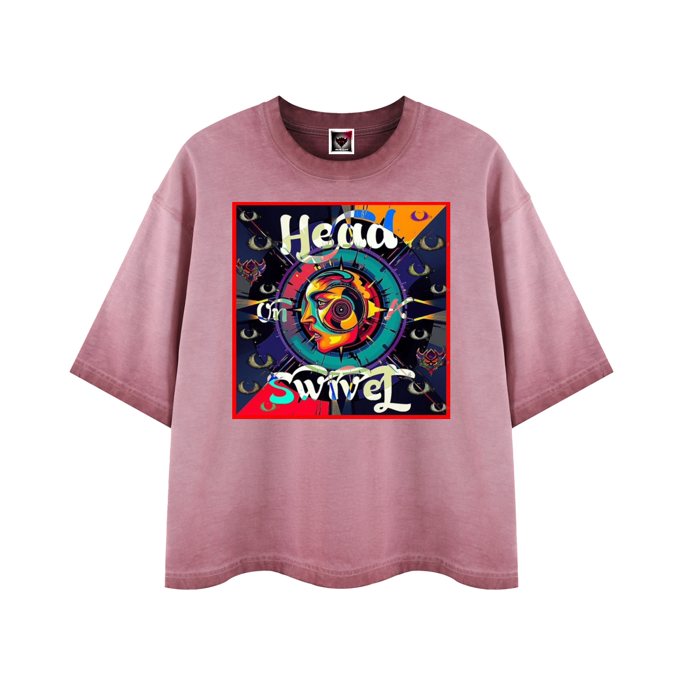"Head on a Swivel" Unisex Reverse Dyed Boxy T-Shirt