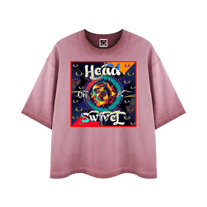 "Head on a Swivel" Unisex Reverse Dyed Boxy T-Shirt