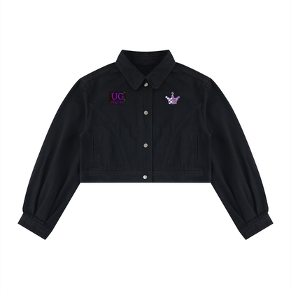 "UG Apparel Pinup Girls" Women’s Crop Denim Jacket