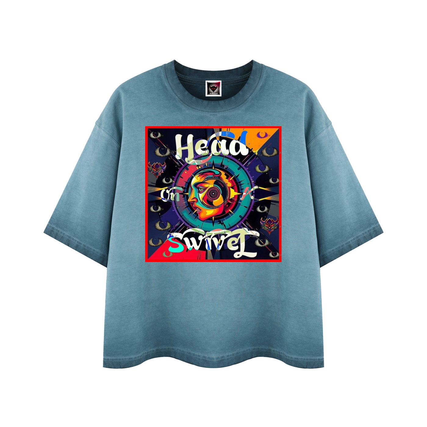 "Head on a Swivel" Unisex Reverse Dyed Boxy T-Shirt