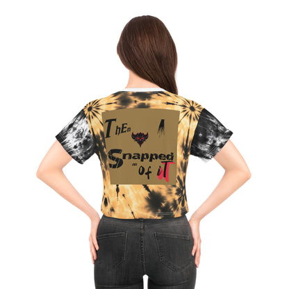 Trendy Tie-Dye Crop Tee with Playful Mushroom Graphics, Summer Fashion Top, Festival Wear, Gift for Friends, Edgy Casual Style