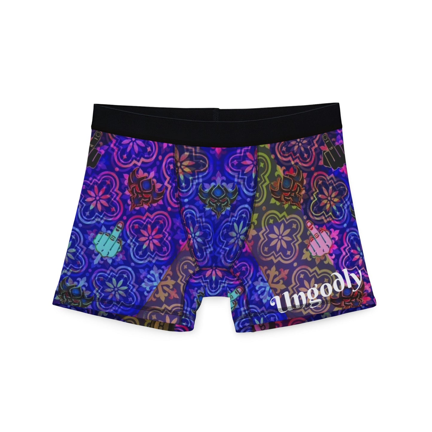 Men's Ungodly Apparel's Patterned Boxer Briefs — Vibrant Mosaic Floral Print