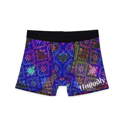 Men's Ungodly Apparel's Patterned Boxer Briefs — Vibrant Mosaic Floral Print