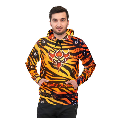 Vibrant "Ungodly Tiger" Print Athletic Hoodie