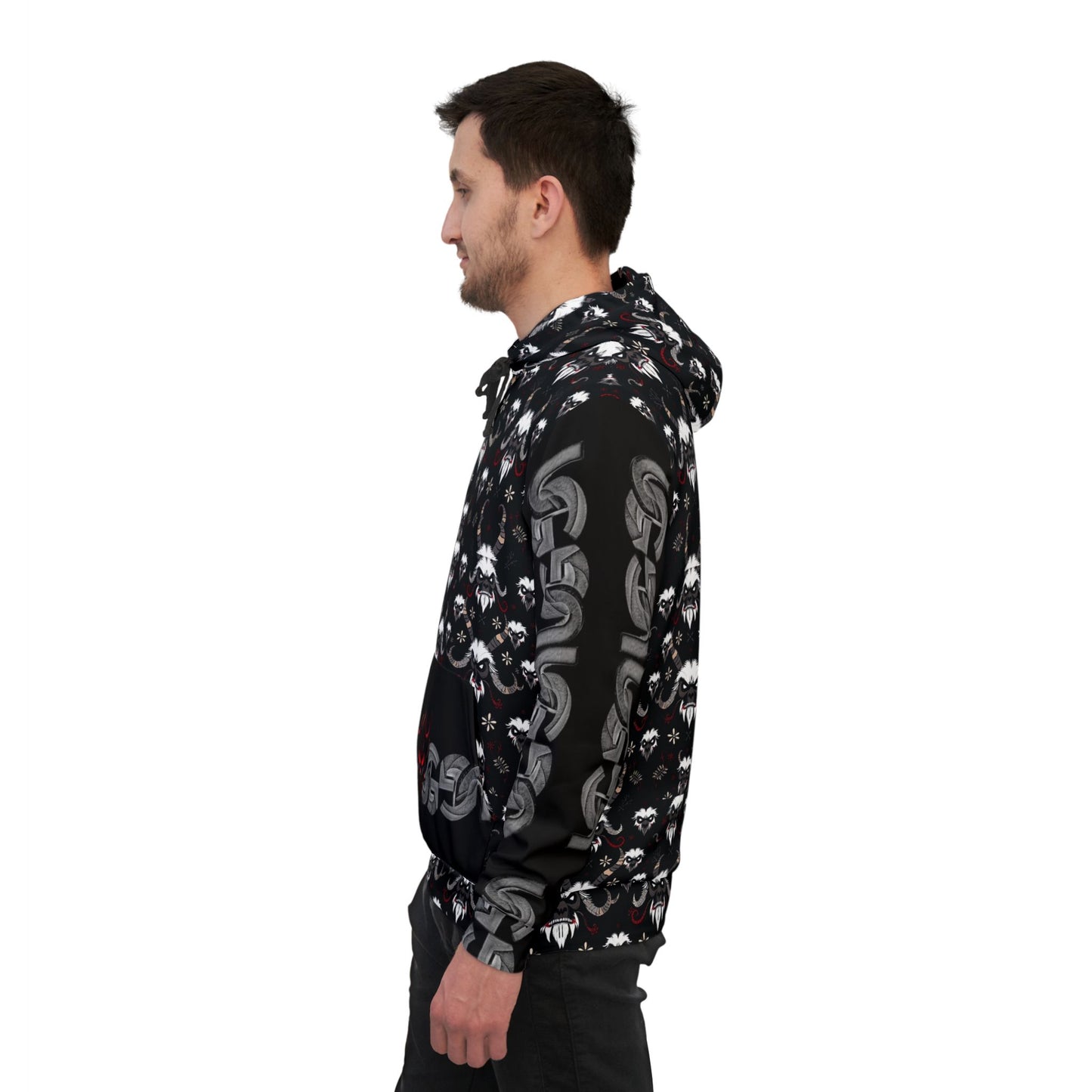 Krampus Athletic Hoodie — All-Over Print Gothic Sportswear