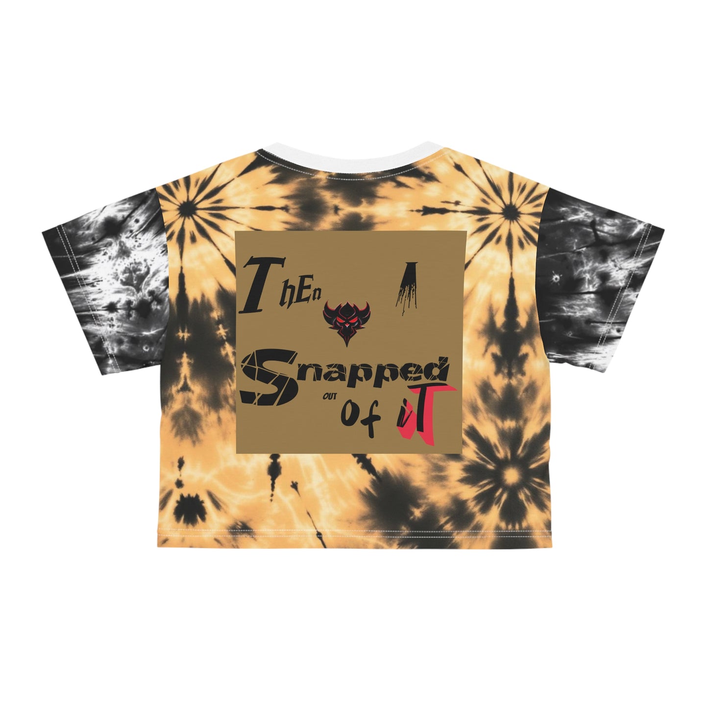 Trendy Tie-Dye Crop Tee with Playful Mushroom Graphics, Summer Fashion Top, Festival Wear, Gift for Friends, Edgy Casual Style