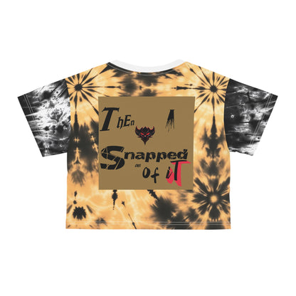 Trendy Tie-Dye Crop Tee with Playful Mushroom Graphics, Summer Fashion Top, Festival Wear, Gift for Friends, Edgy Casual Style