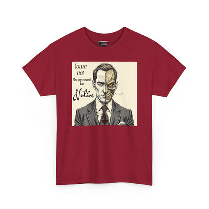 Vintage Noir Reptilian Portrait Tee — “You’re Not Supposed to Notice” Graphic T‑Shirt