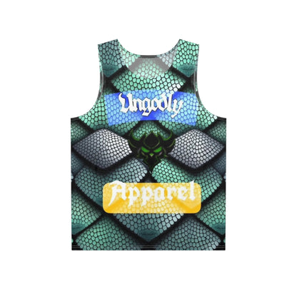 Men's Dragon Scale Tank Top — Teal Dragon Scale All-Over Print