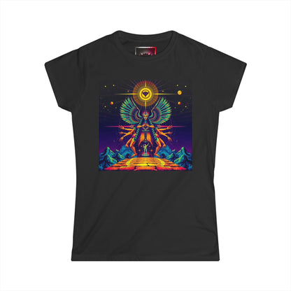 Women's Tee — Neon Cosmic Anunnaki Graphic