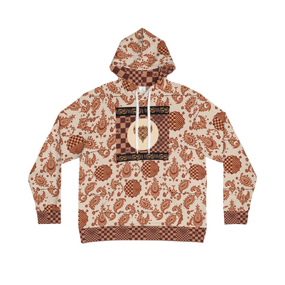 UG Apparel Checkerboard and Vintage Paisley Pattern Hoodie – Boho Retro Pullover