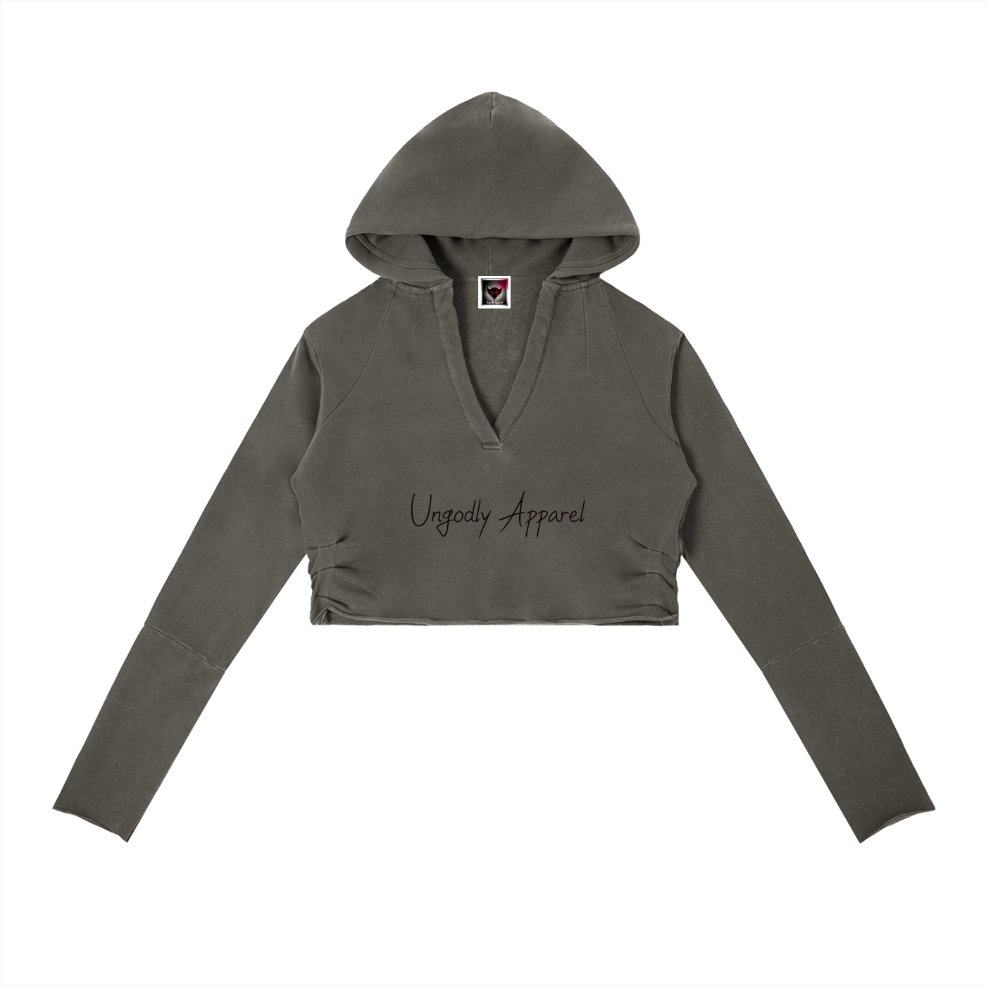 "Angels vs Demons" Vintage Washed Raw Edge Hoodie