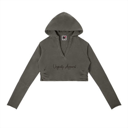 "Angels vs Demons" Vintage Washed Raw Edge Hoodie