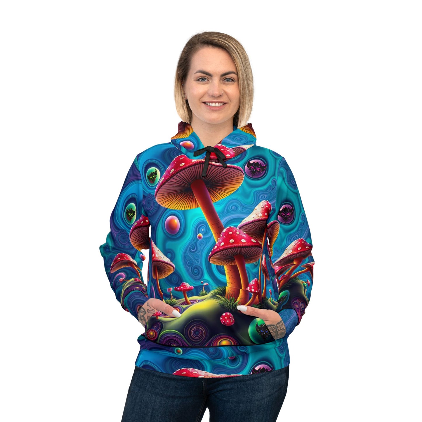 Psychedelic Mushroom Athletic Hoodie - Vibrant Outdoor Style