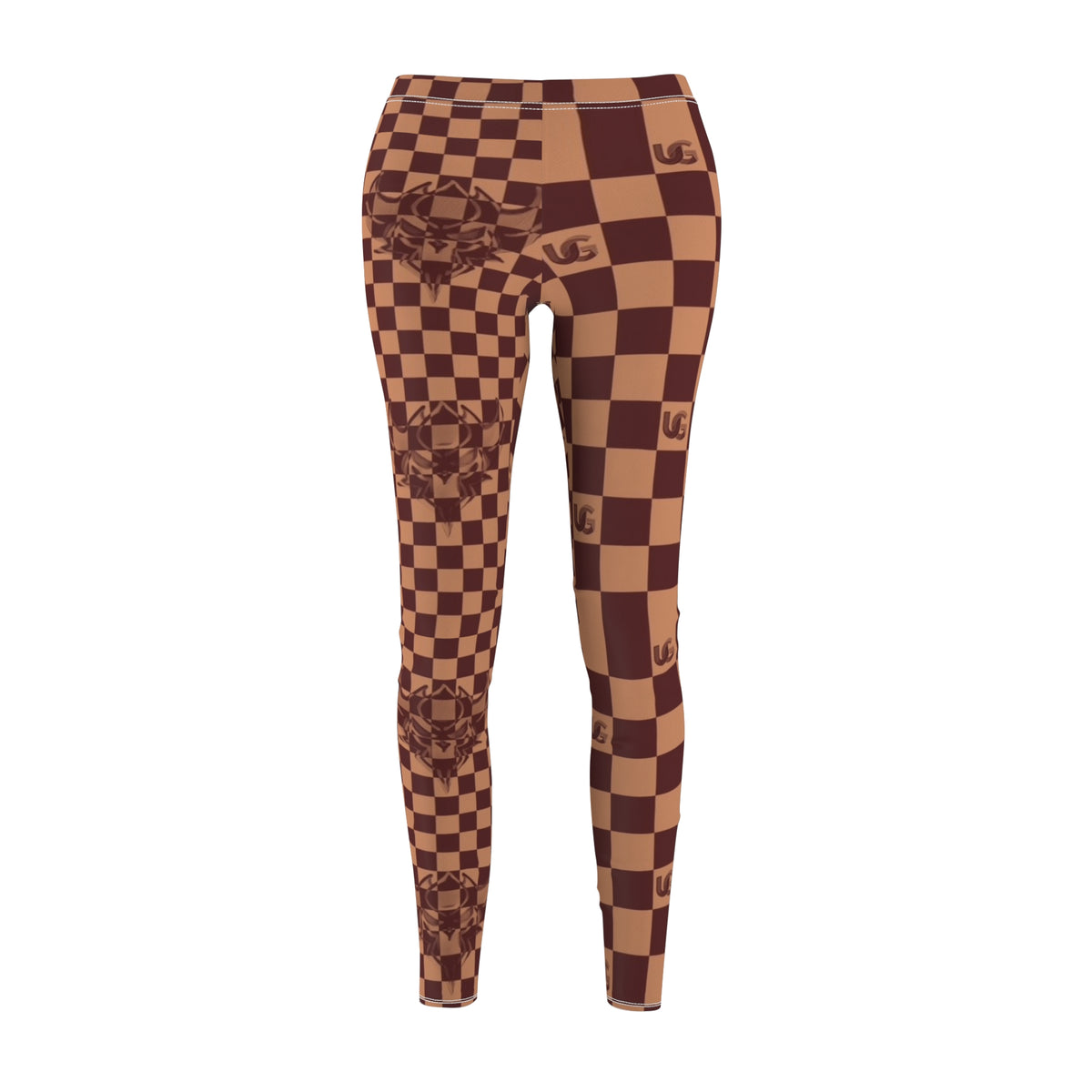 Women's UG Apparel Brown Checkerboard Casual Leggings