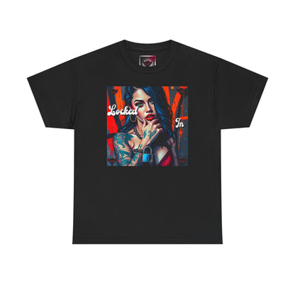 "Locked In" Graphic Unisex Heavy Cotton Tee - Stylish Tattoo Art Shirt