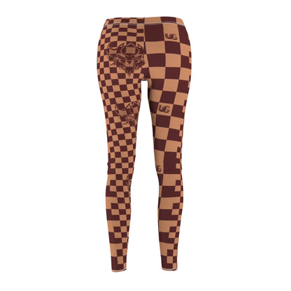 Women's UG Apparel Brown Checkerboard Casual Leggings