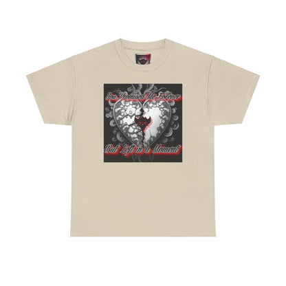 Unisex Heavy Cotton Tee - " You Promised the Forever But Lost in a Moment" Graphic Tee - Perfect for Casual Wear and Gift Giving