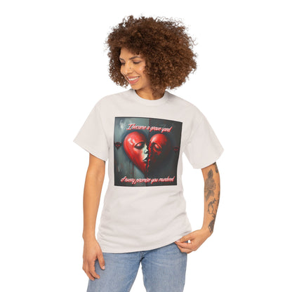 Heartbreak Unisex Heavy Cotton Tee - "I Became a Graveyard to Every Promise You Murdered" Graphic T-Shirt