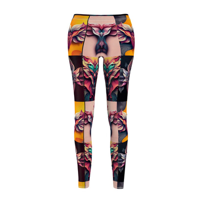 "Lady Flowers" Artistic Floral Leggings for Women - Comfortable & Stylish Activewear