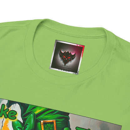 St. Patrick's Day Unisex Heavy Cotton Tee - "Make Your Own Luck Then Double Down" Fun Graphic Tee