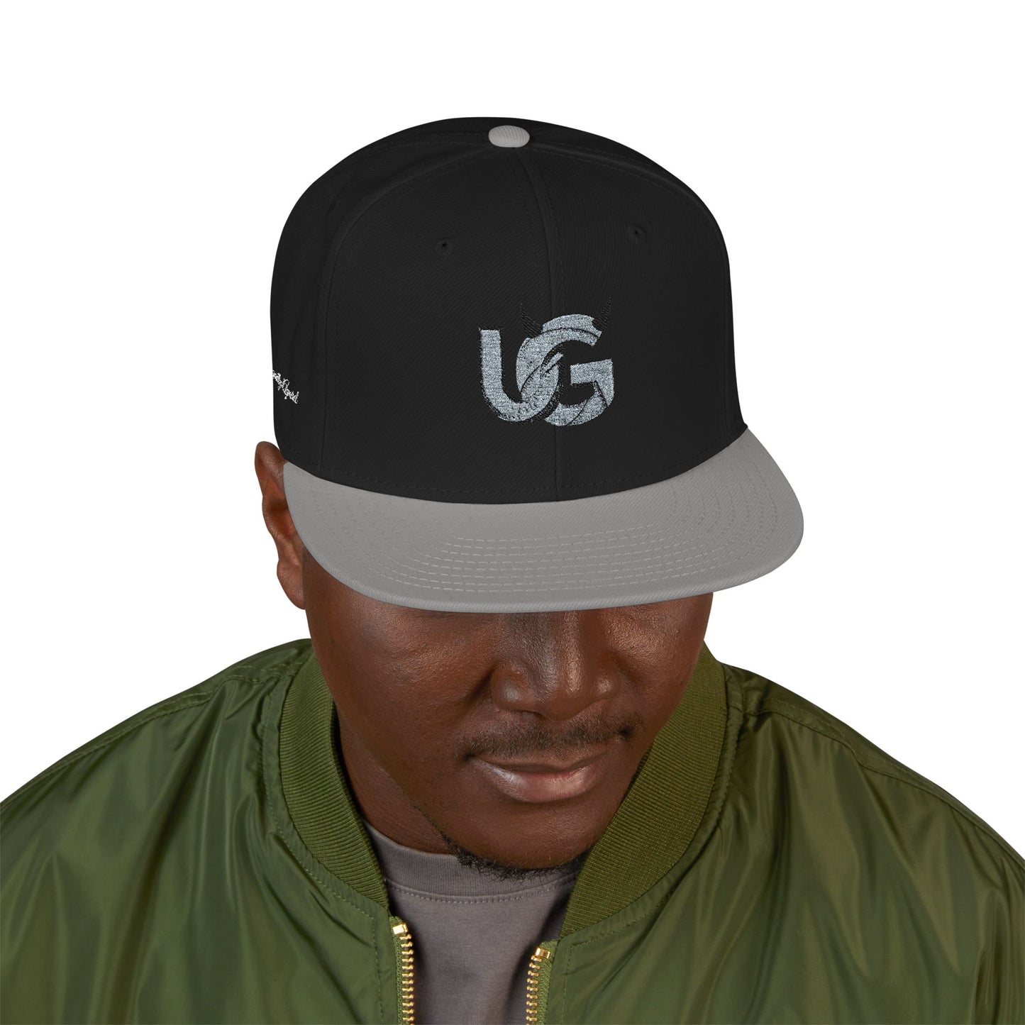 Embroidered 'UG' Snapback Hat — Streetwear Flat Brim Cap