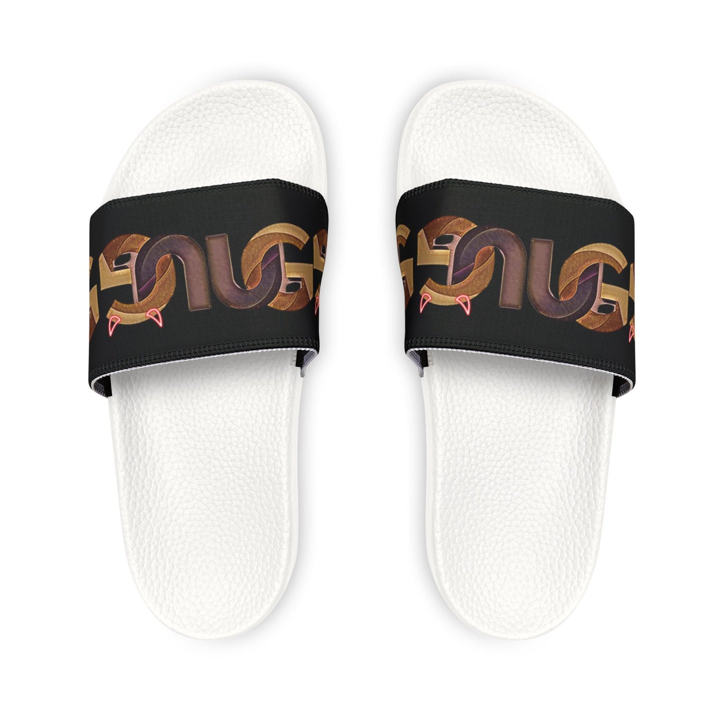 Slide Sandals — Retro "UG" Chain Graphic Pool Slides for Men