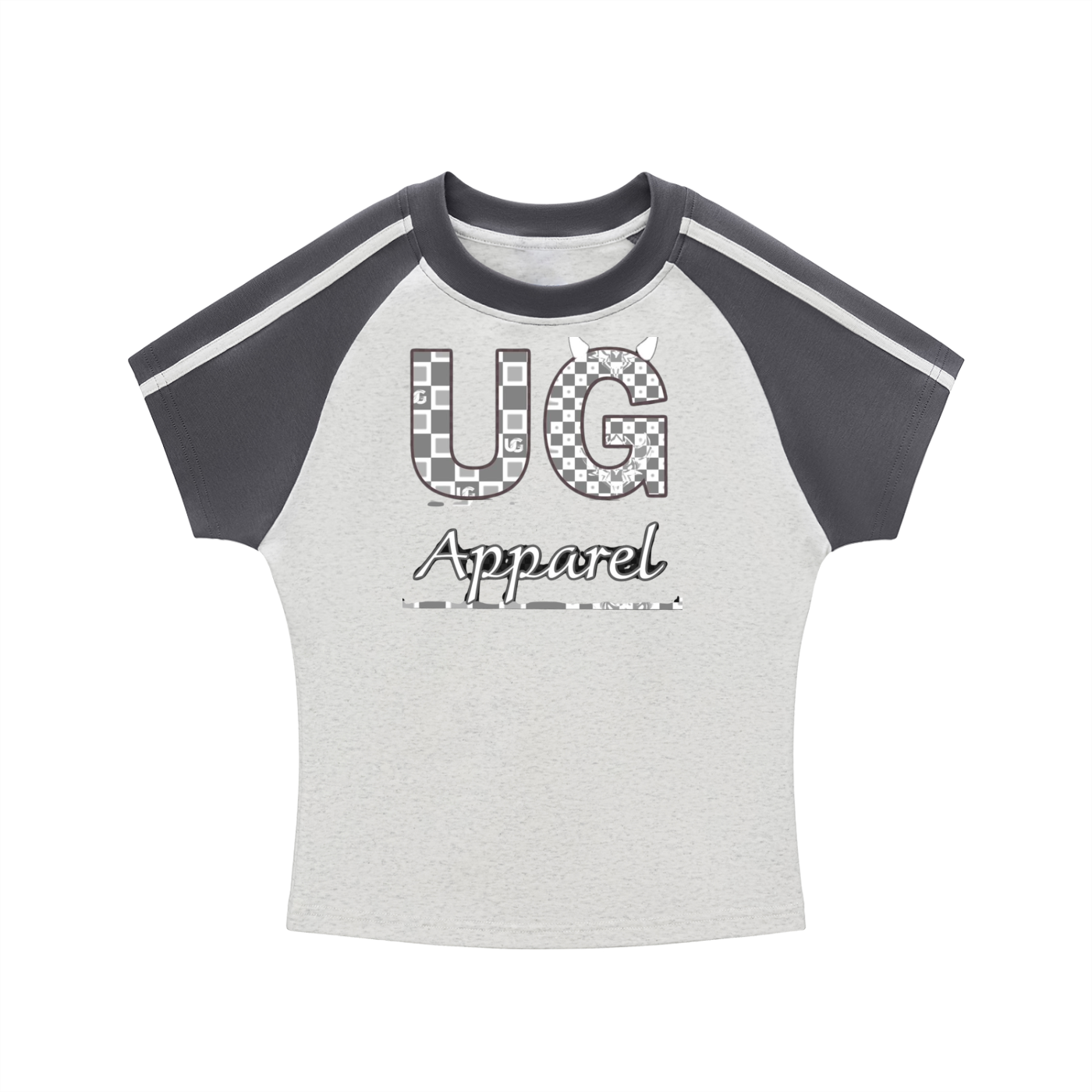 "Black and White UG Apparel" Contrast Stripes Bodycon Raglan  Sleeve T-Shirt