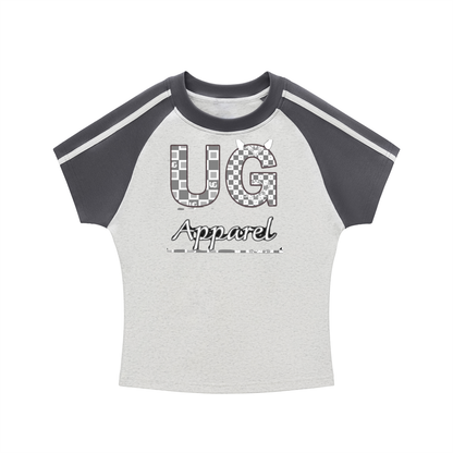 "Black and White UG Apparel" Contrast Stripes Bodycon Raglan  Sleeve T-Shirt