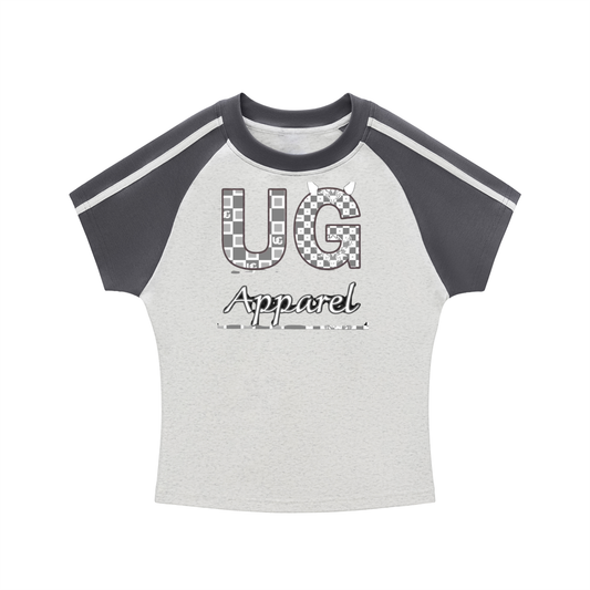 "Black and White UG Apparel" Contrast Stripes Bodycon Raglan  Sleeve T-Shirt