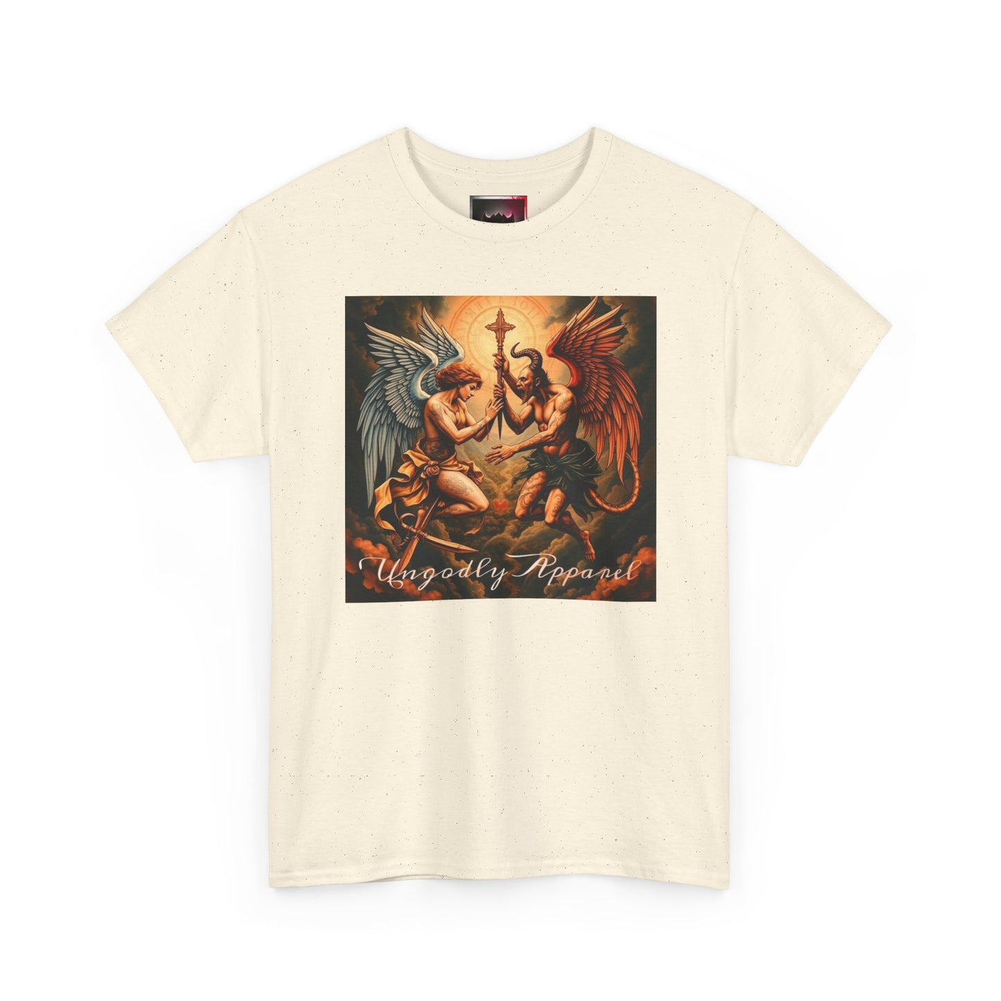 Angels & Demons Graphic Tee — 'Heavenly Musical' Vintage Gothic Art Shirt