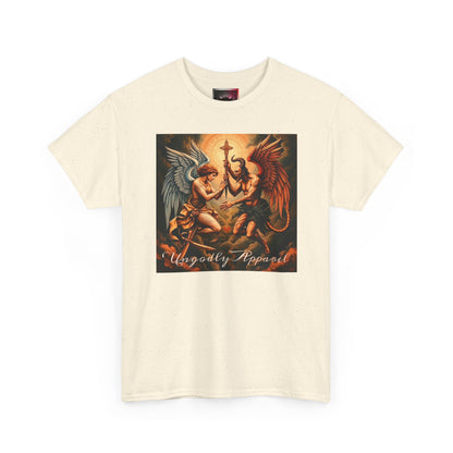 Angels & Demons Graphic Tee — 'Heavenly Musical' Vintage Gothic Art Shirt
