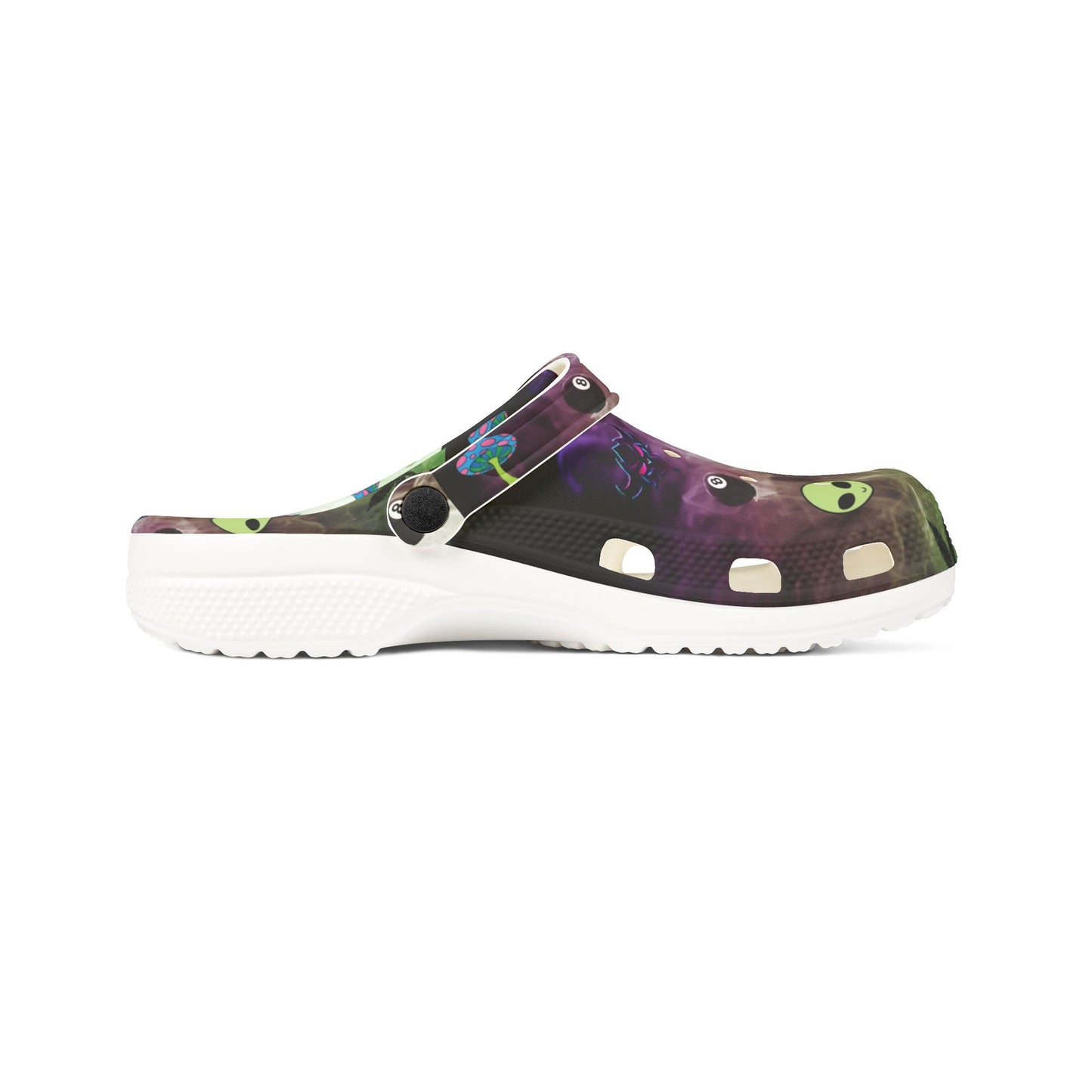 Alien Galaxy Foam Clogs — UFO & Green Alien Print EVA Shoes