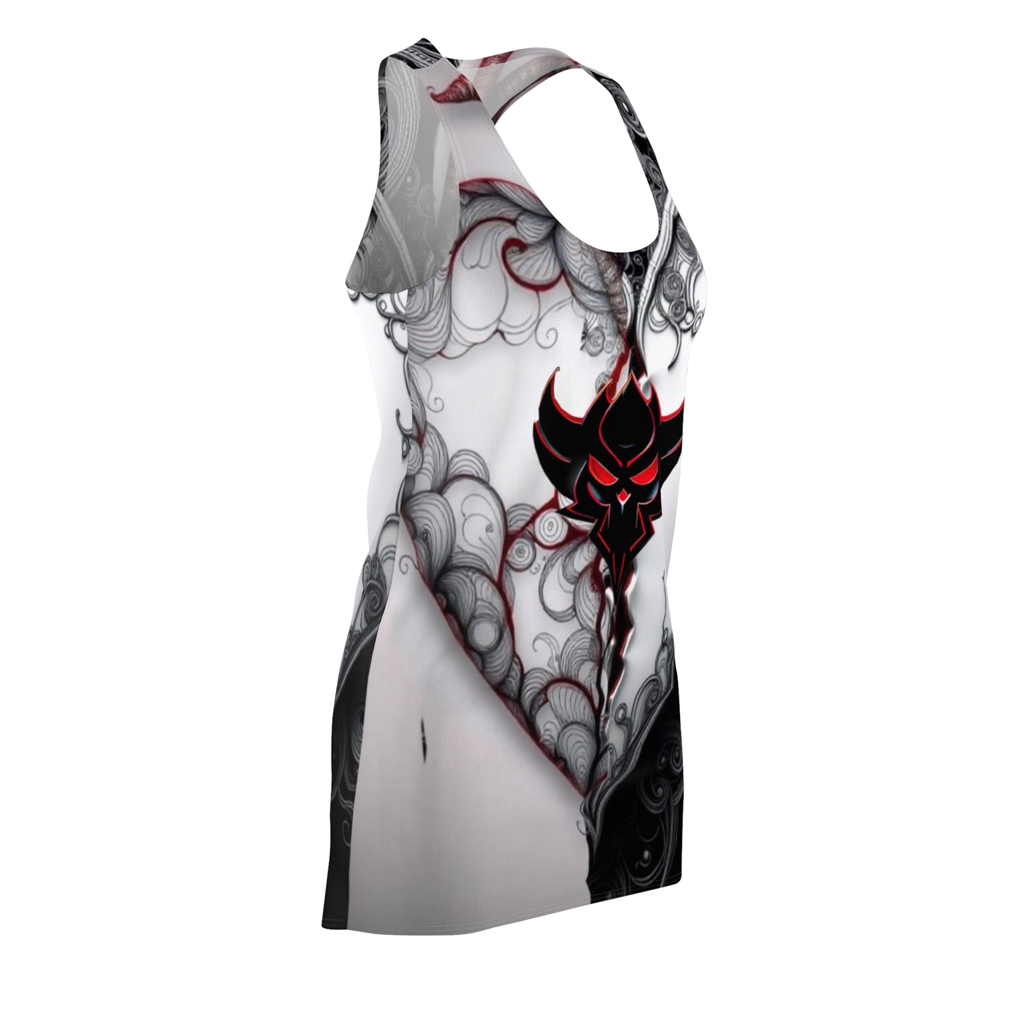 "You Promised Me Forever, But Left in a Moment" Elegant Black & Red Design Women's Racerback Dress - Perfect for Parties & Celebrations