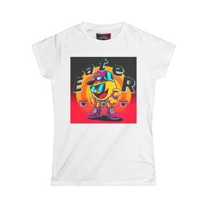 Fun Cartoon "Eater" Women's Softstyle Tee - Vibrant Graphic Tee for Casual Wear
