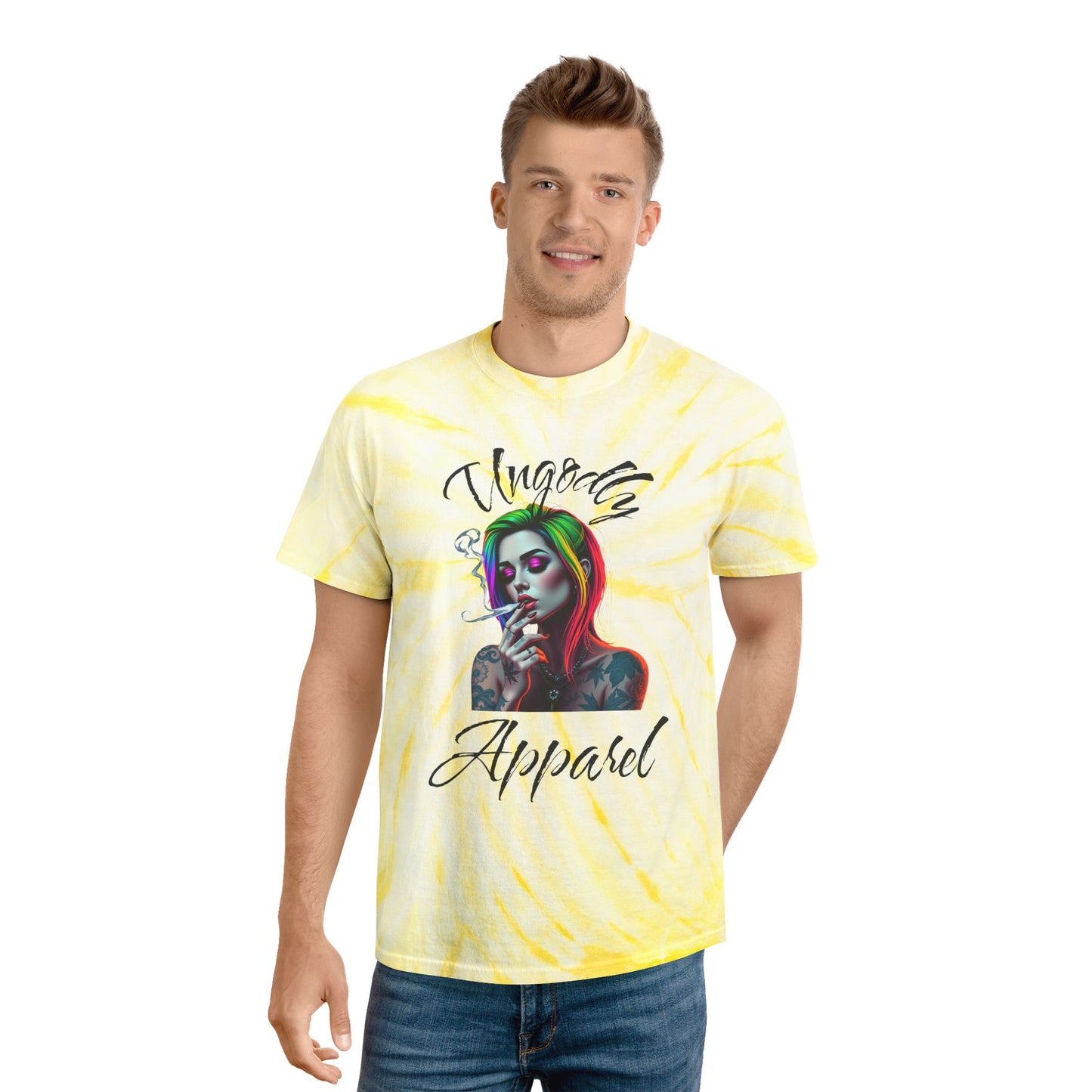 Vibrant Tie-Dye T-Shirt with Graphic Design