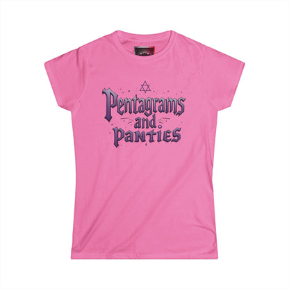 "Pentagrams and Panties" Women’s Tee, Gothic Style Shirt, Witchy Apparel, Casual Wear, Gift for Her