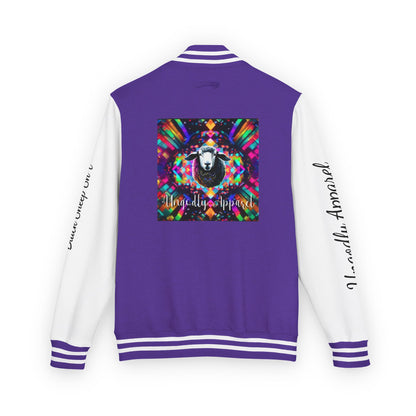 Letterman Jacket — Pink Kaleidoscope "Black Sheep of the Family"  Design with 'Ungodly Apparel' Sleeve Text