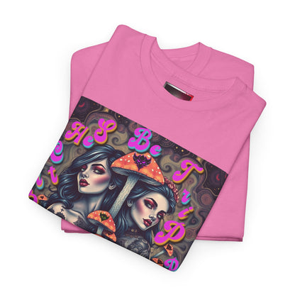 "Bitches Be Trippin" Unisex Heavy Cotton Tee - Retro Tattoo Art Design