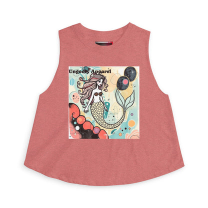 Mermaid Graphic Crop Top — Cute Whimsical Sea Girl Tank for Summer