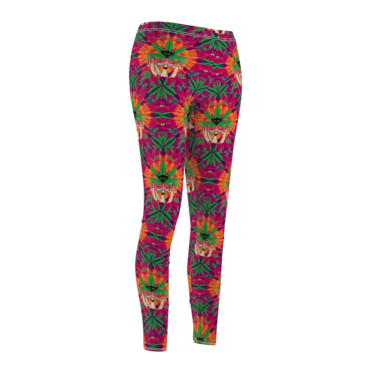 "Marijuana fumes and Shrooms" Tropical Vibes Women's Leggings - Casual, Funky Print for Comfort and Style