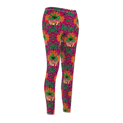 "Marijuana fumes and Shrooms" Tropical Vibes Women's Leggings - Casual, Funky Print for Comfort and Style