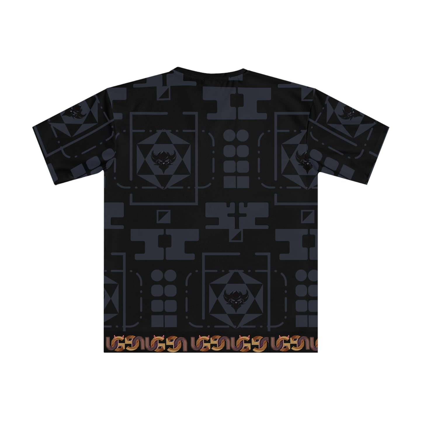 Geometric Ungodly Tech-Pattern Men's Loose T-Shirt