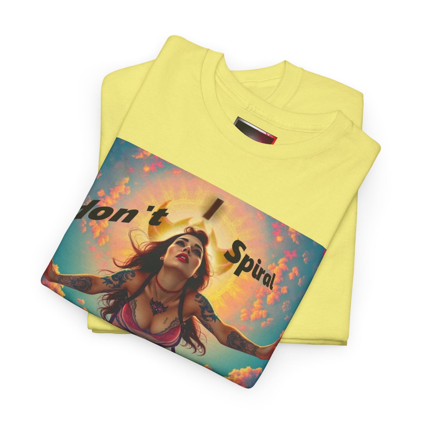 Unisex Heavy Cotton Tee - 'I Don't Spiral, I Freefall' Inspirational Graphic Tee