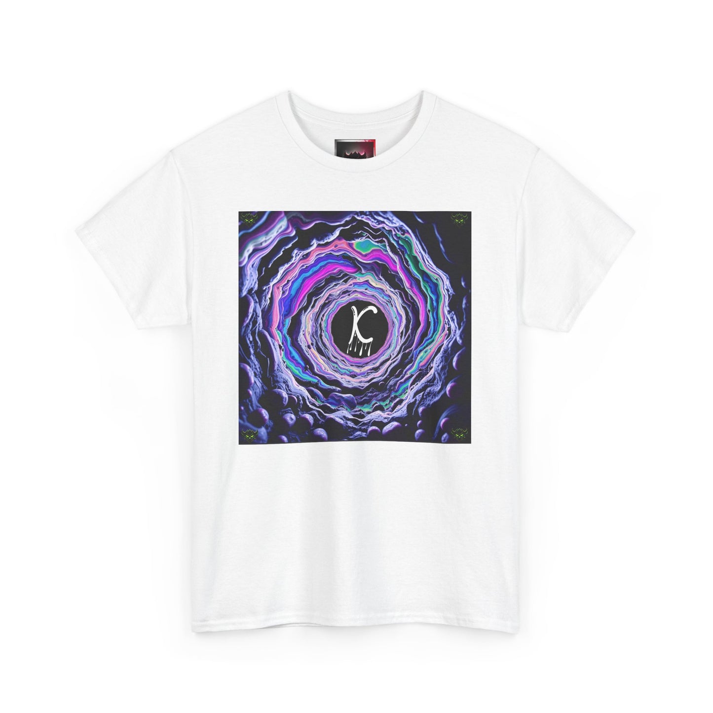 "K-Hole" Unisex Heavy Cotton Tee - Cosmic Swirl Graphic Tee for Trendy Vibes